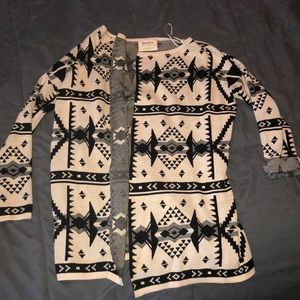 aztec print cardigan